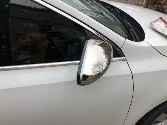 Накладки на дзеркала (2 шт., нерж) Carmos - Турецька сталь для Volkswagen Beetle 2011-2024 рр | Зображення 1