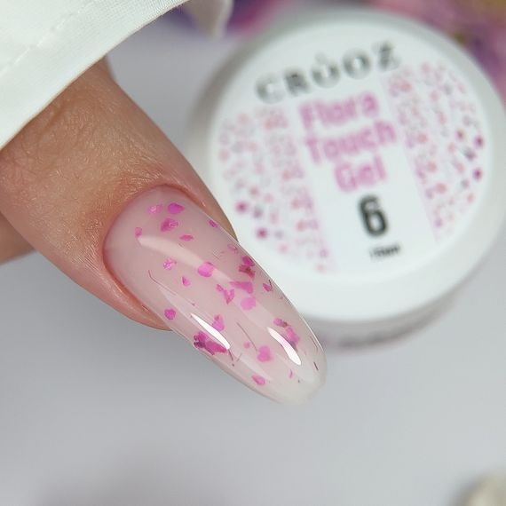 Гель для наращивания ногтей Crooz Flora Touch Gel 06 (с сухоцветами) 15мл