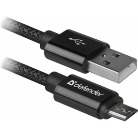 Кабель Defender USB08-03T PRO USB2.0, AM-MicroBM Black, 1m (87802) (87802)