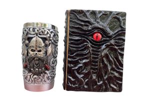 Подарунковий набір Стакан 3D Вікінг Лицар і Блокнот 3D «Книга, що дивиться у відповідь»