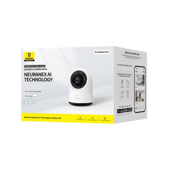 IP-камера відеоспостереження Baseus Security P1 Pro Indoor Camera 3K White (Adapter Not Included) | Зображення 1