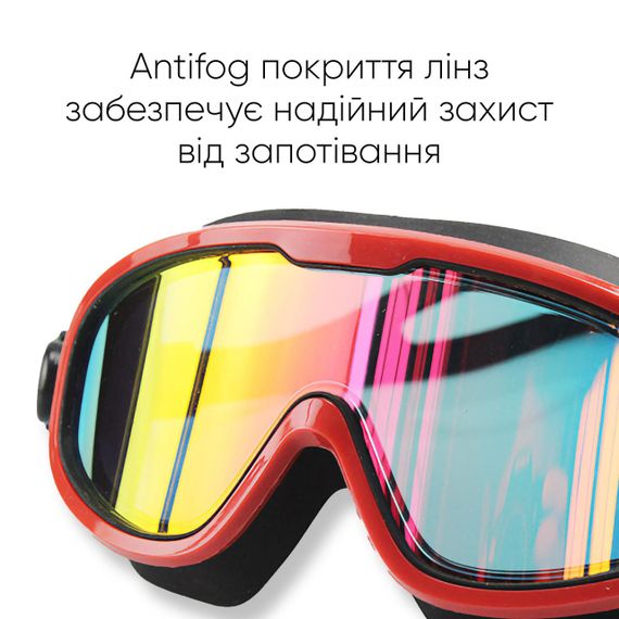 Маска для плавання Renvo Kariba Уні Anti-fog Чорний, Червоний OSFM (2SM100-0107) | Зображення 2