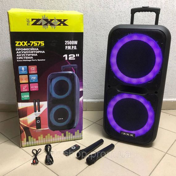 Потужна колонка активна, Колонка валіза на колесах блютуз Музична з Bluetooth і флешкою NR-30 | Зображення 6