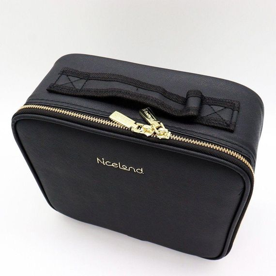 Дорожная косметичка с зеркалом и LED подсветкой (26х23х11см), Черная / Органайзер для хранения косметики / | Зображення 9