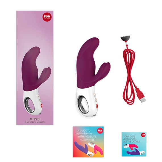 Вібратор-кролик Fun Factory MISS BI grape/white, 2 незалежні мотори, діаметр 4,2 см Sex Aura | Зображення 5
