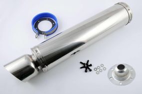 Глушитель (тюнинг)   420*100mm, креп. Ø78mm   (нержавейка, хром, mod:24)