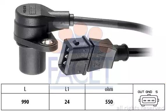 Датчик колінвала Astra F/Kadett E/Omega A/Vectra A 1.6-3.3 85-03, FACET (90073) | Зображення 2