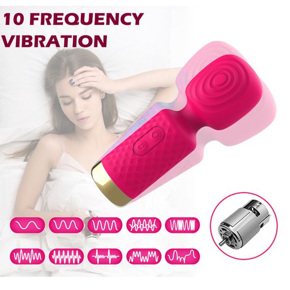 Вібромасажер для клітора "Small AV stick", колір рожевий, 10 режимів вібрації Sex Aura | Зображення 7