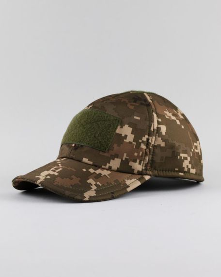 Бейсболка ULTIMATUM Soft Shell Пиксель,Зимняя бейсболка с липучкой мультикам, кепка Soft Shell для военных