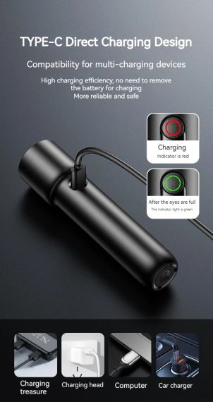 Тактичний міні-ліхтар Philips SFL1235 — EDC, USB, потужний кишеньковий | Зображення 7
