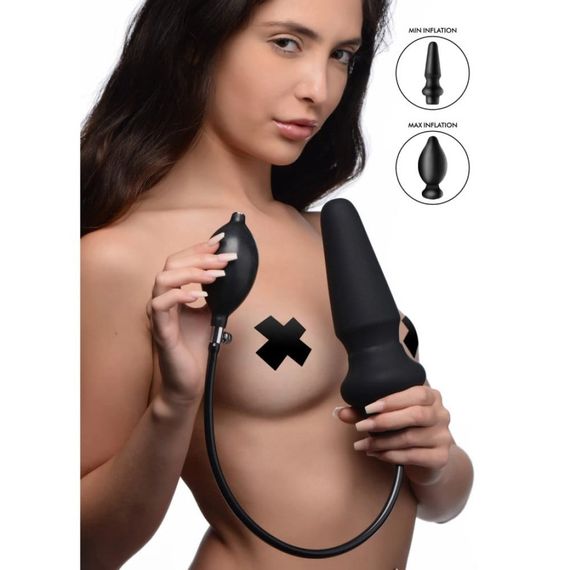 Анальная пробка Master Series Ass-Pand с накачкой и грушей, черная sexstyle | Зображення 1