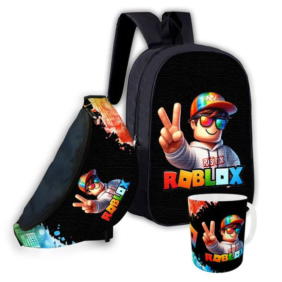 Набір дитячий Роблокс «Roblox» рюкзак 36х27см сумка-бананка, кружка з принтом для хлопчика (01586)