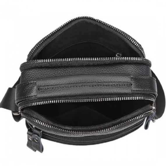 Шкіряна чоловіча чорна сумка-барсетка з ручкою Tiding Bag 73957 | Зображення 6