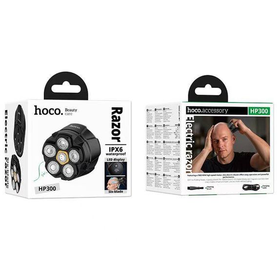 Портативна електробритва-шейвер Hoco HP300 Six-blade Black | Зображення 1