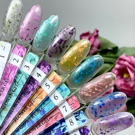 Гель с сухоцветами Crooz Flower Gel №7 (прозрачный нежно-розовый) 5 мл | Зображення 3