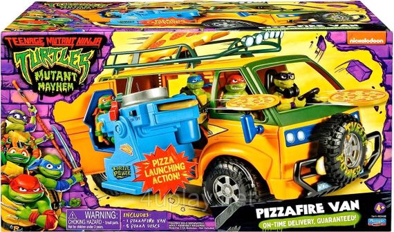 Черепашки-ніндзя Бойова машина Фургон доставки піци Оригінал TMNT Pizza Fire Delivery Van стріляє піцою