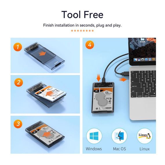 Кишеня зовнішня Maiwo 2.5" SATA/SSD HDD - USB3.0 (K2510B) | Зображення 6