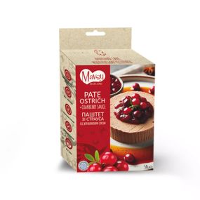 Ласощі для собак від 3-х місяців Mavsy Freeze dried PATE OSTRICH WITH CRANBERRY SAUCE паштет зі страуса під журавлиним соусом, 50