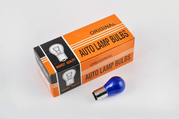 Лампа S25 (двоконтактна) 12 V 21 W/5 W (стоп, габарит) (синя) ORANGE BOX