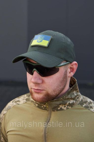 Бейсболка з велкро панеллю ріп-стоп, олива | Зображення 3