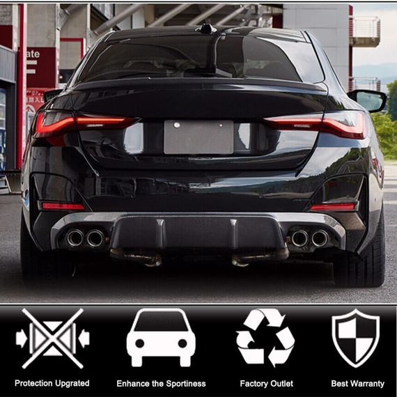 Дифузор заднього бампера V2 (для G26 M-Sport, Карбон) для BMW 4 серія G22/23/26 2020- рр | Зображення 1