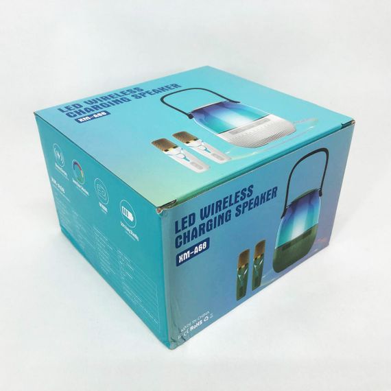 Портативна колонка XM-A68 з RGB підсвічуванням та мікрофоном, Bluetooth мікрофон для караоке | Зображення 6