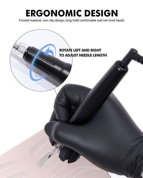 Тату машинка для перманентного макіяжу татуажу з сенсорним дисплеєм, 10 голок, для брів, очей, губ, голка-дюза | Зображення 8