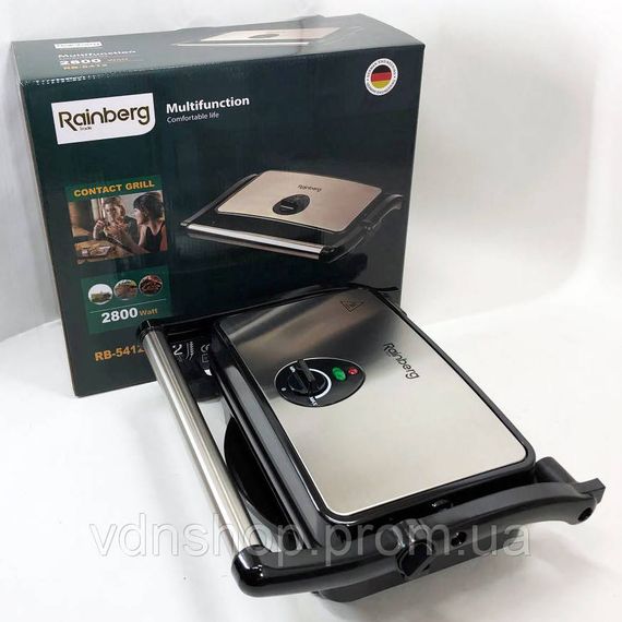 Гриль барбекю контактний Rainberg, Електричний гриль з регулюванням рифлений електричний RZ-81 | Зображення 8