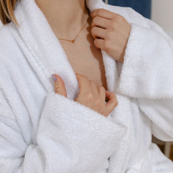 Халат SoundSleep SHAWL шалевий махровий велюровий S білий (94194104) | Зображення 6