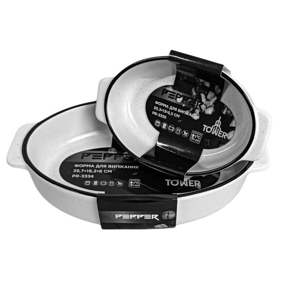 Форма для выпечки овальная Pepper Tower PR-3334 29.7x18.2x6 см белая | Зображення 5