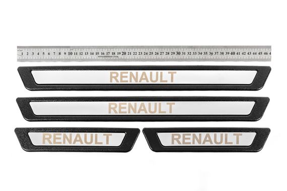 Универсальные накладки на пороги Renault V-3 (4 шт., нержавейка) для Renault