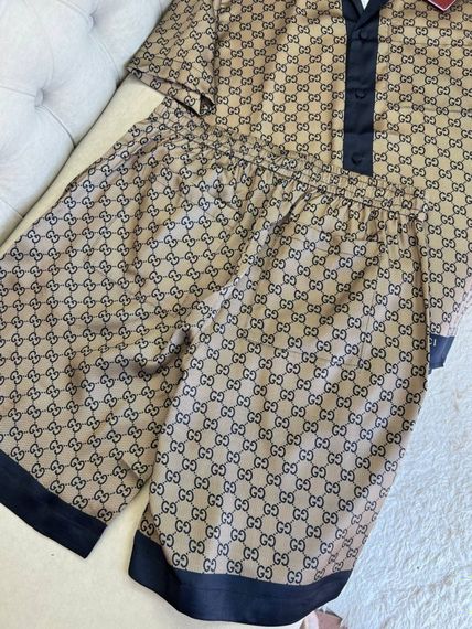 Комплект Gucci Printed Beige бежевий (футболка + шорти) sp127 | Зображення 3