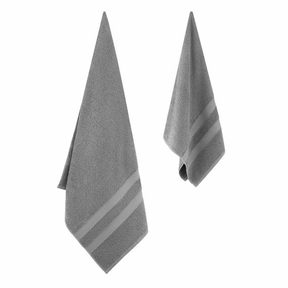 Набір рушників махрових Ardesto Splendid 50х90см, 70х140см, 2шт, 100% бавовна, сірий (ART2359GR) | Зображення 1