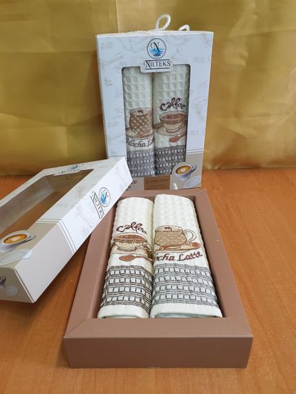 Набір рушників Nilteks 128486 Туреччина 70*50  Вафельное полотно Різні кольори