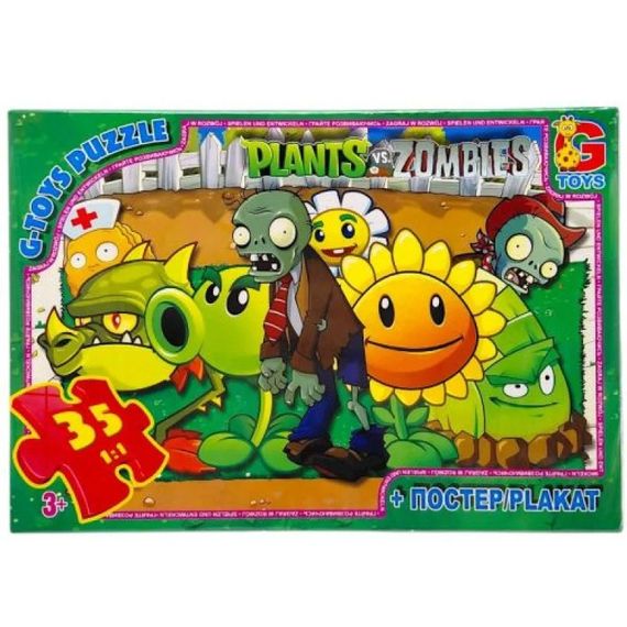 Детский пазл "Растения против Зомби" PVZ02 постер, 35 элементов