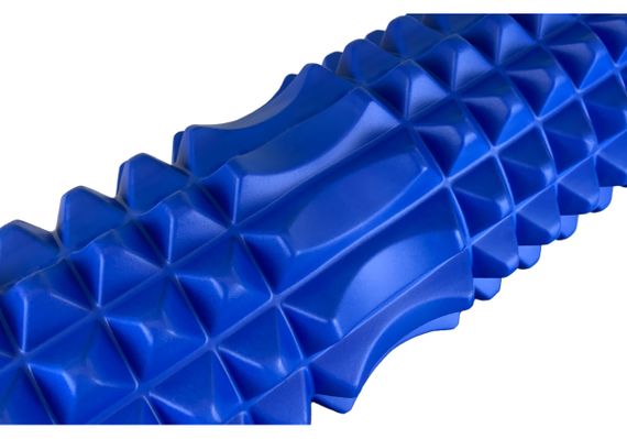 Масажний ролик EasyFit Grid Roller 33 см v.1.2 із заглушками із двох сторін Синій (EF-2022a-BL) | Зображення 2