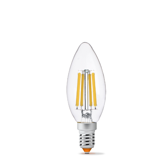 Лампа C37 6W E14 3000K 220V Filament LED Videx | Зображення 2