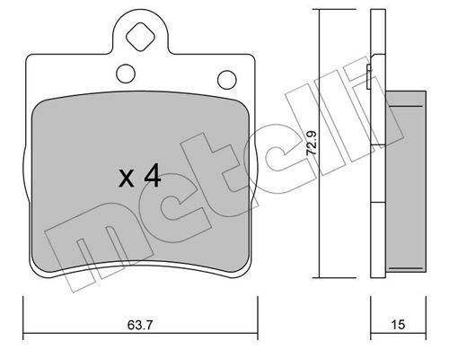 Колодки гальмівні задні Mercedes Benz W202 S202 W203 S203 CL203 C208 C209 S124 W210 R170 R171 93-11 22-0343-0 | Зображення 1