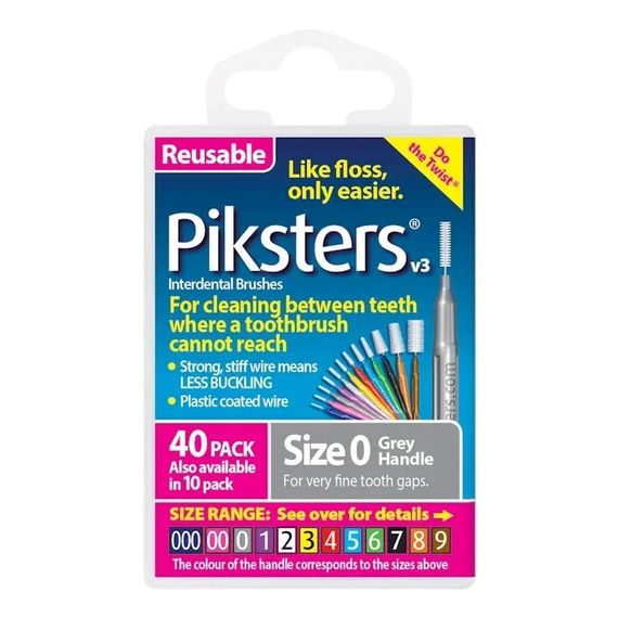 Міжзубні йоржики Piksters, № 0 (діаметр 0.7) срібні, 40 шт