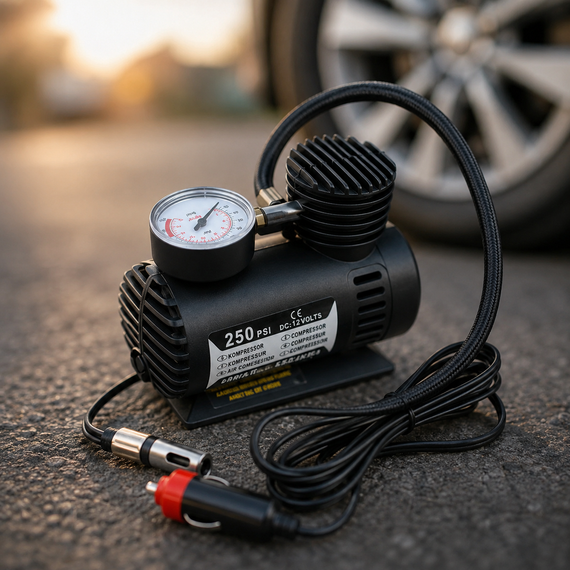 Автомобільний компресор Air Pump Ji030 12V / Компресор для шин / Насос електричний від прикурювача | Зображення 3