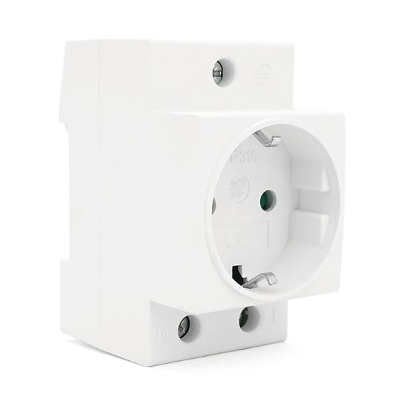 Модульна розетка PT-316P на DIN-рейку, 250V/10-16A, з заглушкою, 45x78.5x63mm