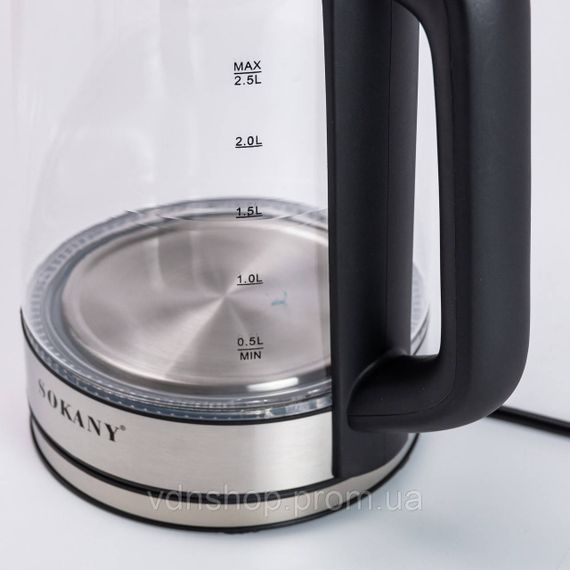 Чайник електричний Sokany SK-09013 2.5 літра прозорий | Зображення 4