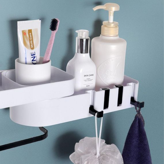 Поворотна кутова полиця для ванної кімнати XL-159 / Настінний органайзер у ванну | Зображення 4