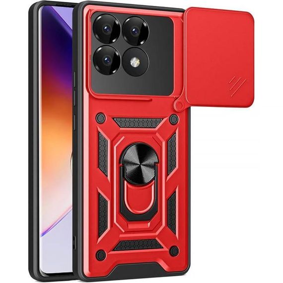 Чохол Ummi Camshield Serge Ring для Xiaomi Poco F7 Pro Чорний Червоний