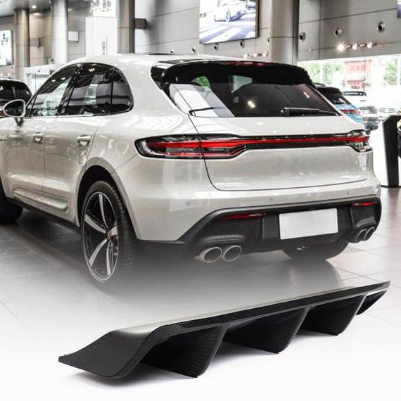 Дифузор заднього бампера V1 (2021-2025, Карбон) для Porsche Macan рр