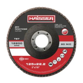 Круг пелюстковий плоский 125х22,2 мм, P120, Т27 Haisser