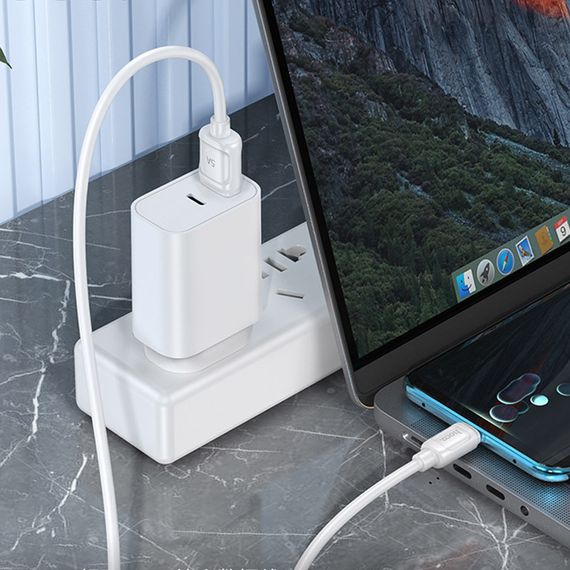 Дата кабель Hoco X115 Surpass USB to Type-C 100W (1m) White | Зображення 4