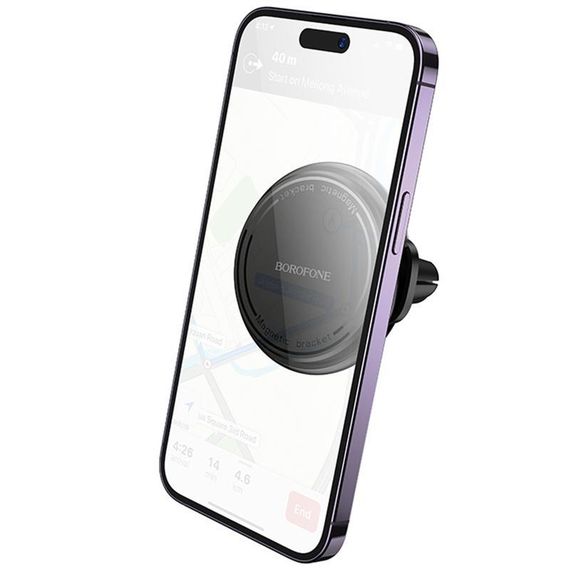 Автотримач Borofone BH135 Parker ring magnetic (air outlet) Black | Зображення 1