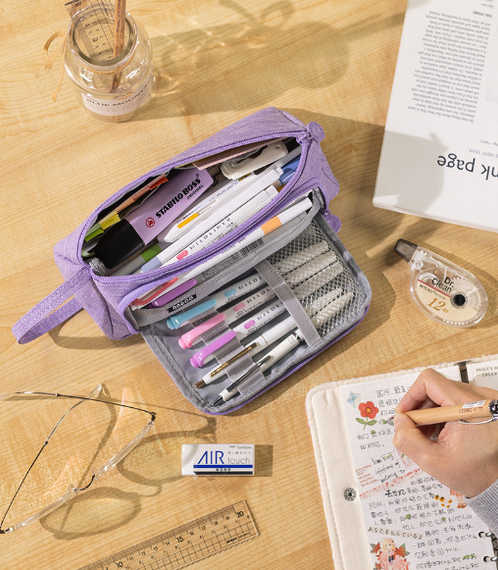 Большой пенал школьный фиолеовый | Зображення 2