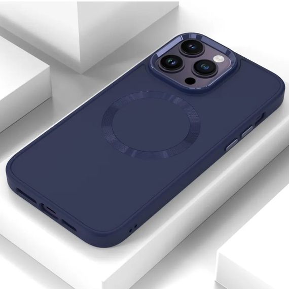 TPU чохол Bonbon Metal Style with MagSafe для Apple iPhone 12 Pro Max (6.7") Синій/Cosmos blue | Зображення 1
